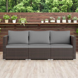 Tangkula 3 Pieces Patio Sectional Sofa Set with Soft Cushions