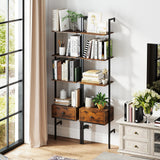 Tangkula 5-Tier Bookshelf with Drawer