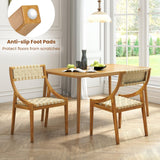 Tangkula Outdoor Dining Chair with Webbing Seat & Backrest