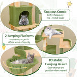 Tangkula Cactus Cat Tree, 63 Inch Multi-Level Tall Cat Tower with Sisal Scratching Posts & Board