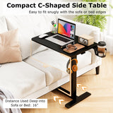 Tangkula Mobile Standing Desk with Cup Holder and Headphone Hook