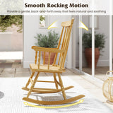 Tangkula Patio Rocking Chair Solid Wood（Natural）