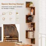 Tangkula 5-Tier Farmhouse Floating Corner Shelf Wall Mount