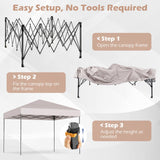 Tangkula 10x10 FT Pop Up Canopy with 8 Stakes for Beach Party Event Camping