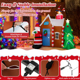Tangkula 7 FT Christmas Inflatables Ginger House with Santa Claus & Christmas Tree