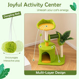 Tangkula Cute Cat Tower with Sisal Scratching Posts