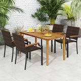 Tangkula Stackable Patio Wicker Dining Chairs Set of 2/4