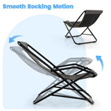 Tangkula Wicker Sling Chair Outdoor with Ottoman, Patio Deck Chair with Rattan Seat