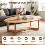 Tangkula 46" Oval Coffee Table for Living Room