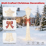 Tangkula 5 FT Lighted Christmas Lamp Post with Bowknot Decorations