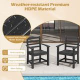 Tangkula Patio Dining Chairs Set HDPE All Weather Outdoor Chair