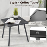 Tangkula 3 Pieces Patio PE Wicker Bistro Set