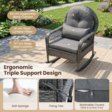 Tangkula Outdoor Wicker Rocking Chair for Porch