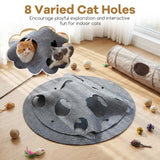 Tangkula 40" Round Large Interactive Cats Enrichment Play Felt Mat  Foldable Kittens Cave Hideout