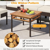 Tangkula 7 Pieces U Shaped Outdoor Wicker Furniture Set