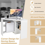 Tangkula Corner Desk, 90 Degrees Triangle Corner Computer Desk for Small Space