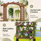 Tangkula 90" Solid Fir Wood Garden Arch Trellis for Outdoor Wedding Ceremony