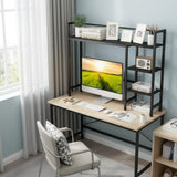 Tangkula 4-Tier Desktop Bookshelf 38.5" Dorm Desk Hutch