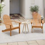 Tangkula Acacia Wood Patio Adirondack Chair with Inclined Seat and High Backrest for Porch Poolside