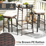 Tangkula 3 Pieces Outdoor Swivel Bar Set