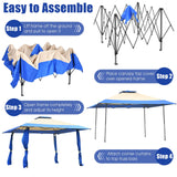 Tangkula 13 x13Ft Pop-Up Gazebo, Outdoor Canopy Shelter Tent w/ 2-Tier Roof