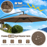 Tangkula 10 Feet Offset Hanging Umbrella with Base Patio Cantilever Umbrella