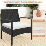 Tangkula 3-Piece Patio Furniture Set with Soft Cushions