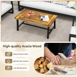 Tangkula Outdoor Acacia Wood Coffee Table