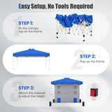 Tangkula 10x10 Ft Pop Up Canopy with Sidewall UPF50+ Commercial Canopy