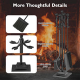 Tangkula 5 Pieces Fireplace Tool Set with Aluminum Handles