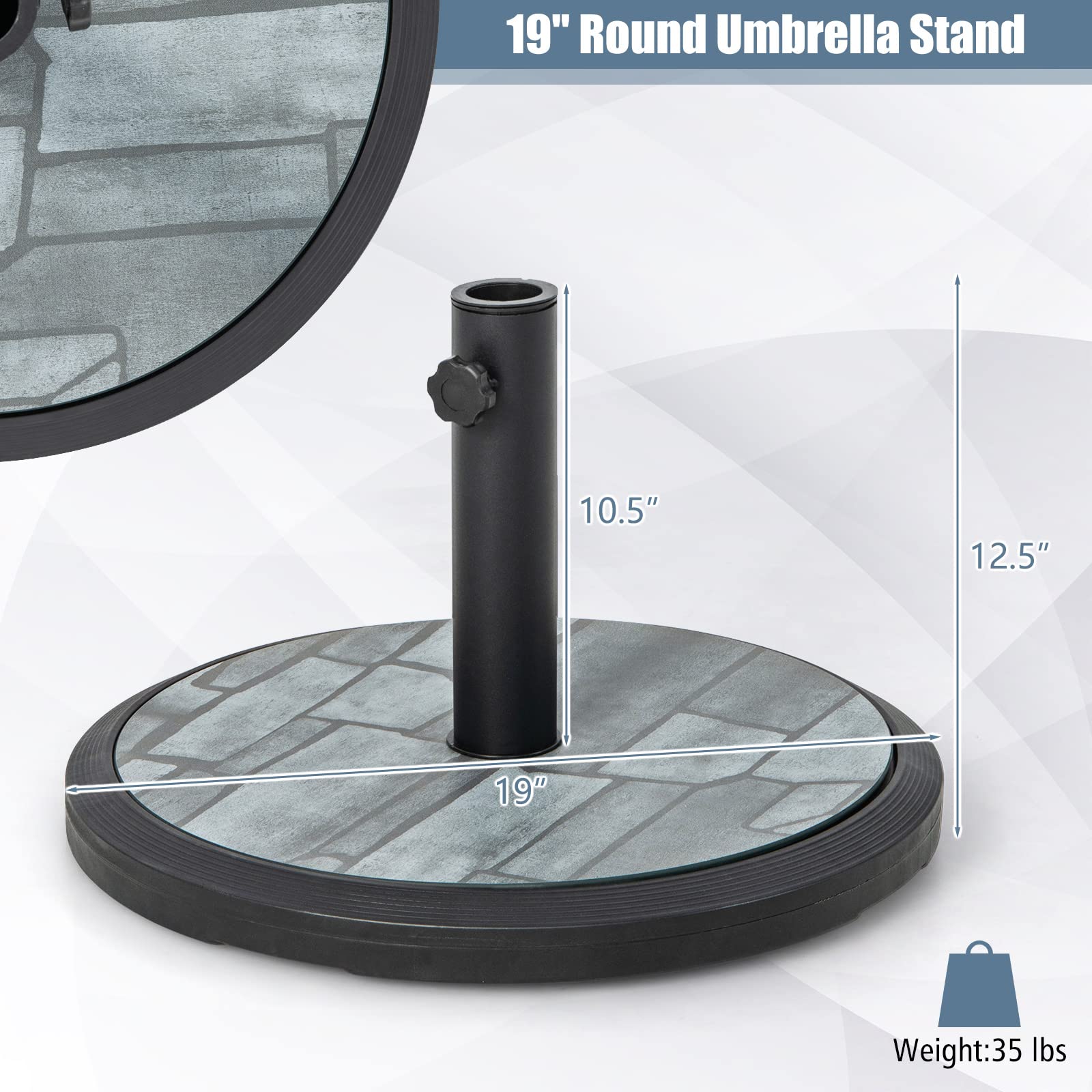 19 Inch Round Umbrella Base - Tangkula