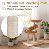 Tangkula 30 Inch Small Cat Tower with 2 Rattan Cat Baskets