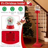 Tangkula 5.3 Ft 2-in-1 Musical Christmas Street Lamp with Falling Snow