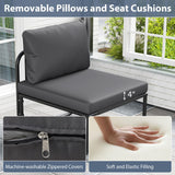 Tangkula Patio Sofa Chairs with Removable Cushions