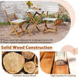 Tagnkula 3 Piece Folding Outdoor Patio Bistro Set