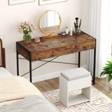Tangkula Computer Desk with 2 Drawers for Small Space