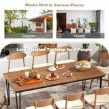 Tangkula 79 Inch Outdoor Dining Table, 8-Person Patio Table with 1.9 Inch Umbrella Hole
