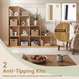Tangkula 51.5" W 4-Tier Stepped Bookcase | 10-Cube Ladder Bookshelf