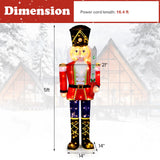 Tangkula 5 FT Christmas Lighted Nutcracker with Glitter Sword