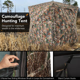 Tangkula Extra Tall 3-4 Person Hunting Blind, 270 Degree See Through Ground Blind with Silent Slide Windows