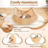 Tangkula Cat Wall Furniture Set Kitten Wall Mounted Shelves with Hammock