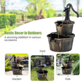 Tangkula 2-Tier Water Fountain Outdoor for Garden Patio Backyard, Plastic