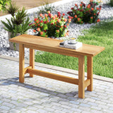 Tangkula Outdoor Teak Wood Bench