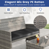 Tangkula 4 Piece Patio Wicker Furniture Set