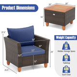 Tangkula  Patiojoy Outdoor PE Wicker Bistro Set
