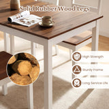 Tangkula 60" Rectangular Dinner Table with Solid Rubber Wood Legs