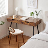 Tangkula Modern Writing Study Desk with 2 Storage Drawers