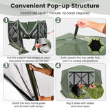 Tangkula 11.5x11.5 Ft Pop Up Gazebo with Netting, Portable Screen Tent with 6 Sided Mesh Walls