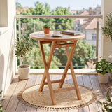 Tangkula 24-Inch Teak Wood Folding Outdoor Table