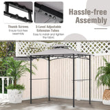 Tangkula 11 x 5 FT Grill Gazebo with Side Awning, 2-Tier Barbecue Gazebo with 2 Shelves, 12 Hanging Hooks